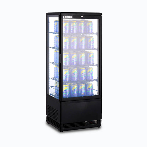Bromic Flat Glass 98L LED Countertop Beverage Chiller - CT0100G4B